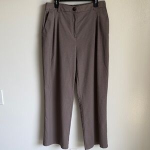 Revolve House of Harlow 1960 Women’s Wide-Leg Brown Gingham Pants